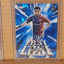 Pedrinho 2025 Topps Chrome MLS Blue Sapphire Fast Lane RC FC Dallas