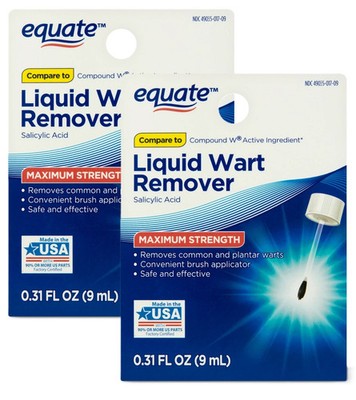 Equate Maximum Strength Liquid Wart Remover, 0.31 fl oz (2 Pack) Free Shipping.