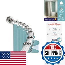 Zenna Home Rustproof Curved Shower Curtain Rod, No Drill Tension Or Permanent