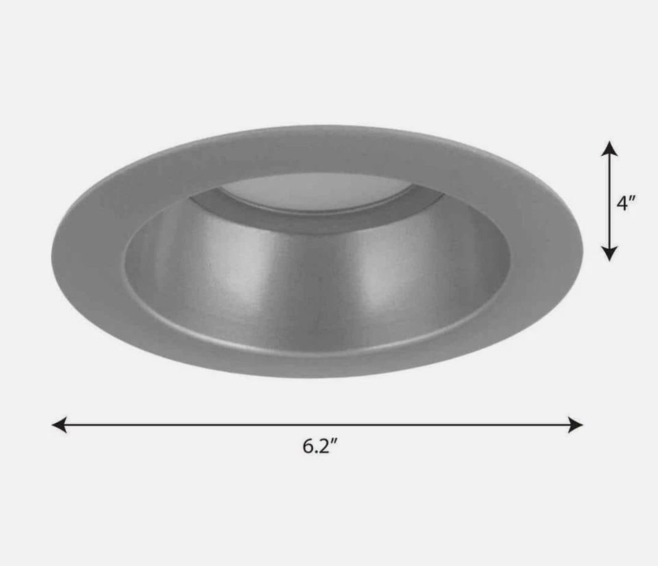 *4 PACK* Progress Lighting 5 in. Brushed Nickel Integrated LED Recessed Trim - Image 2 of 3