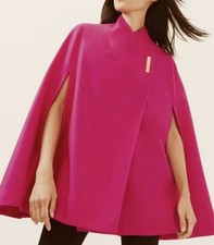 Cappotto Ted Baker misto lana e cashmere Vickiye rosa nuovo con etichette taglia S $369