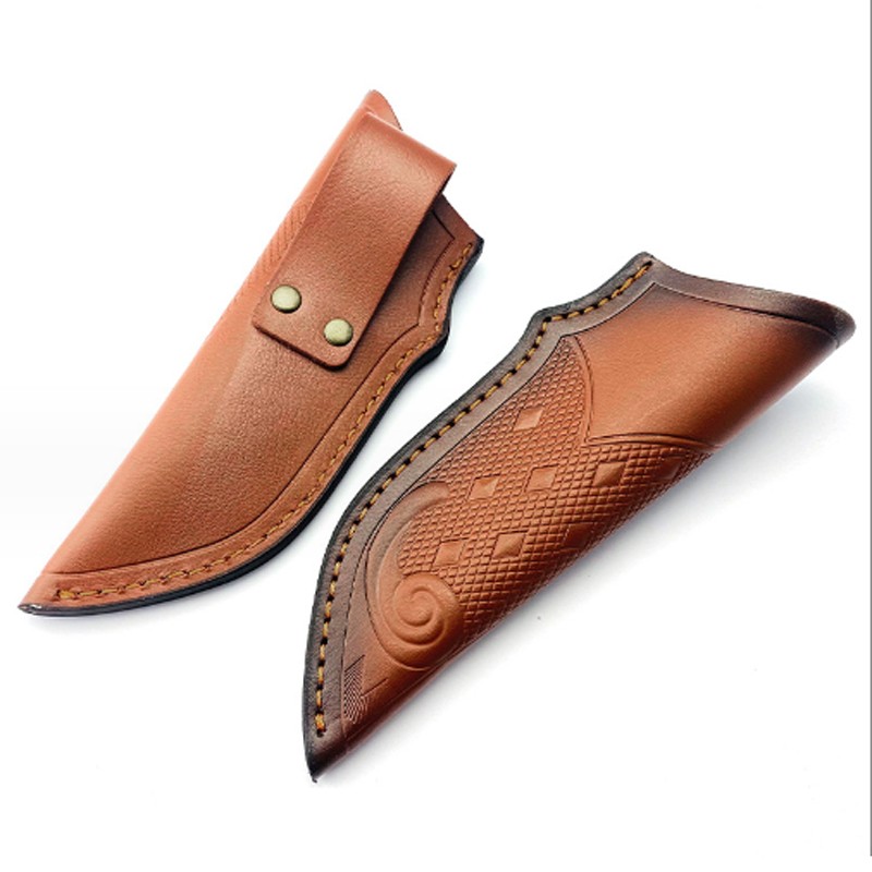 Cowhide Leather Straight Knife Scabbard Sheath Case Long Knife Cowhide Pouch
