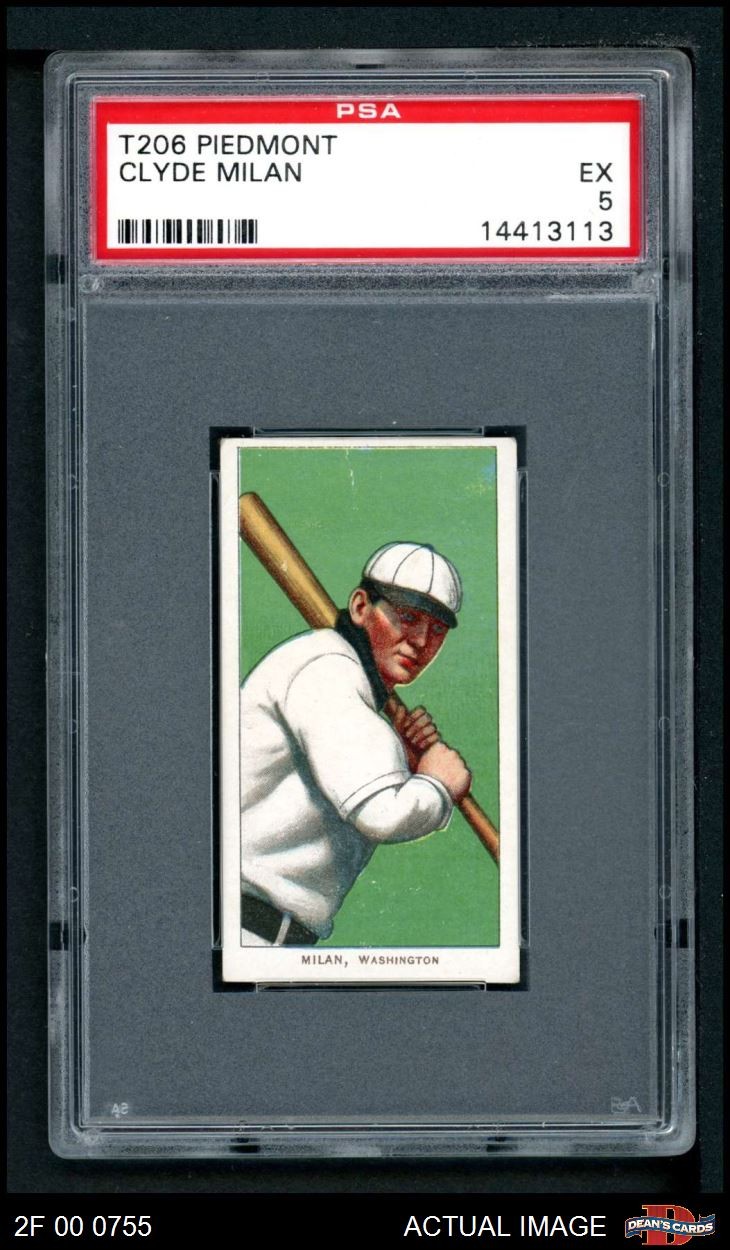1909 T206 Clyde Milan Senators PSA 5 - EX
