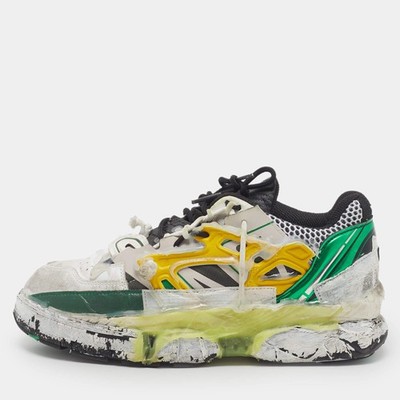 Maison Martin Margiela Fusion Size 41 WhiteGreen Leather and Mesh Low Top
