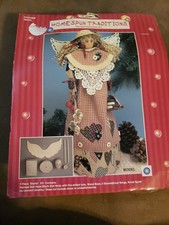 Homespun Traditions "Hearts Angel" Painted Wood Doll Kit Size 12" High