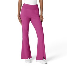 Wink Scrubs for Women, Renew, Cargo Flare Pants, with 7 Pockets Large Raspberry