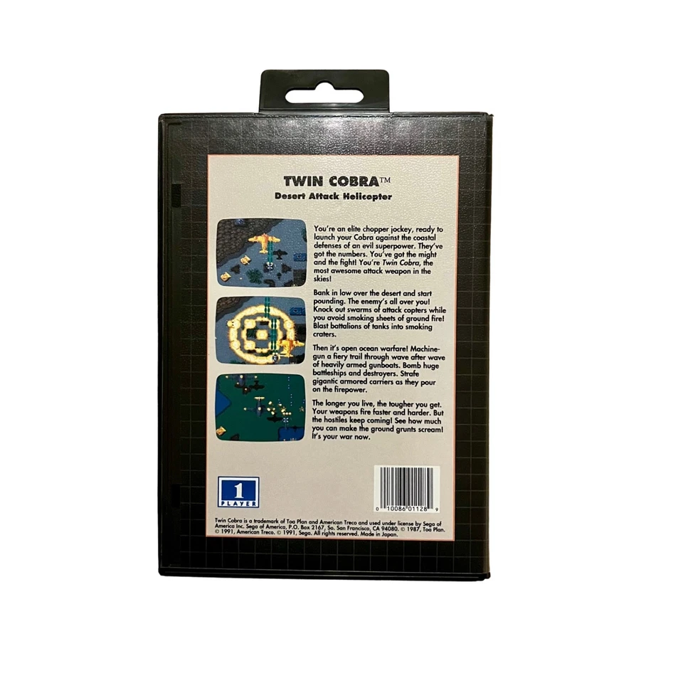 Helicóptero Twin Cobra Desert Attack Sega Genesis 1991 estuche y manual (sin probar) Foto 4 de 4