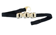 VTG 70s 80s Gold Tone Bar Brass Clasp Cinch Disco Stretch Skinny Belt 28-30  