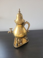 Samowar mit Untersetzer Messing innen verzinnt vintage Teekocher