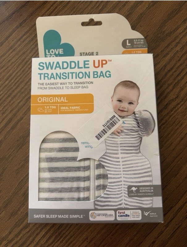 Love To Dream Swaddle UP Lite 1.0 Tog Adaptive Swaddle Wrap Large 19-24 Lbs NIB