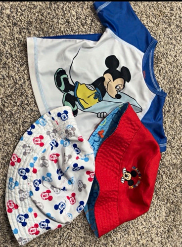 Disney Junior Mickey Mouse 3-Piece Boys Swim Set Shirt 12/18M