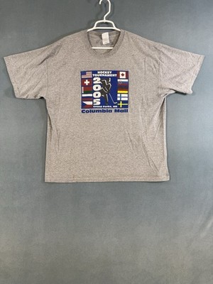 Vintage 05 Hockey Tournament Gray Graphic T-shirt Grand Forks North Dakota XL 