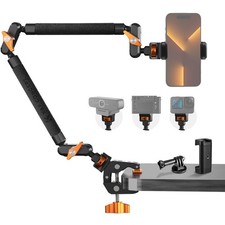 22" Arm Clamp Kit, Overhead Desk Mount, Long Articulating Friction Boom Arm f...