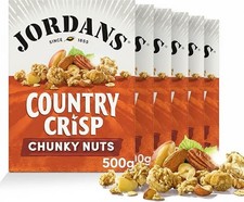 Jordans Country Crisp Chuncky Nuts Breakfast Cereal Pack of 6 × 500g Each