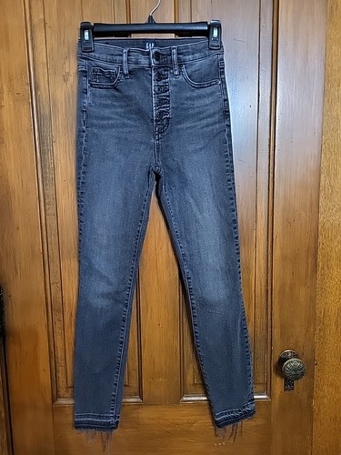 Gap Black Distressed  Jeans 00/24, Gently Used Button Down Fly