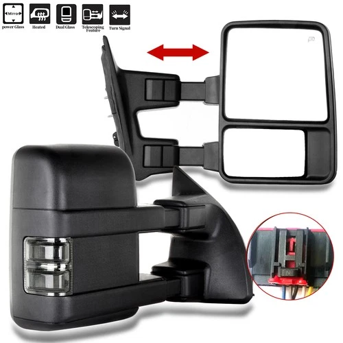 Pair Power+Heated+Signal Towing Side Mirrors for 08-16 Ford F250~F550 Super Duty