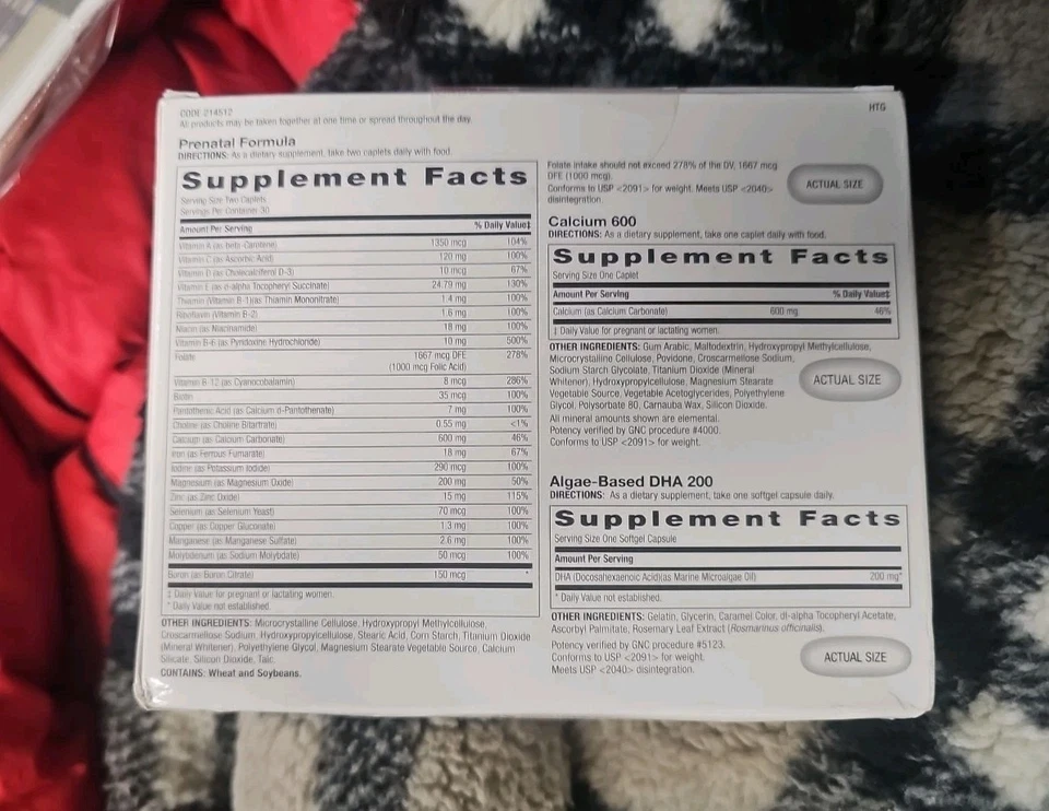 GNC Mujeres PROGRAMA PRENATAL 30 Días Programa Juego de 3 Botellas caducado 25/09 Foto 2 de 3