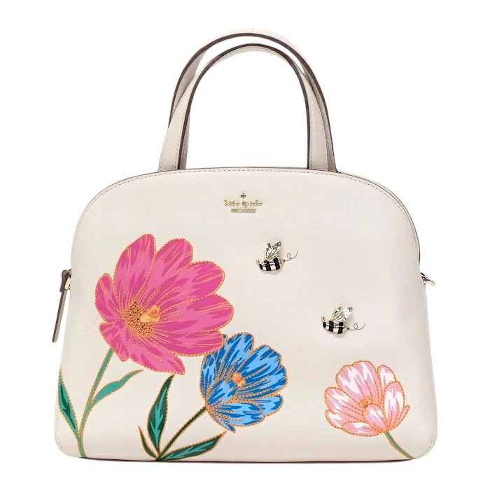 Kate Spade Leather Flower Shoulder Bag White Multi Excellent 12in (30cm) Crossbo thumbnail 4