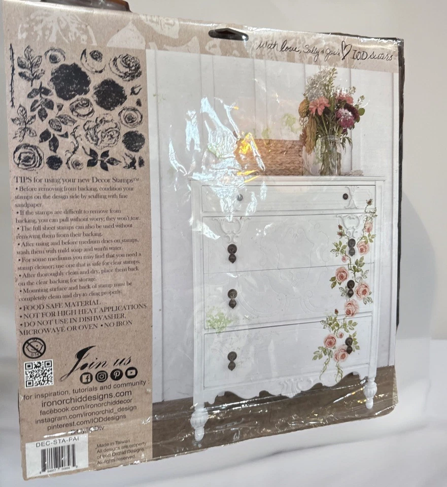 Sello decorativo IOD "Rosas pintorescas" 2018 retirado y raro coleccionistas artesanía hágalo usted mismo H2F Foto 2 de 4