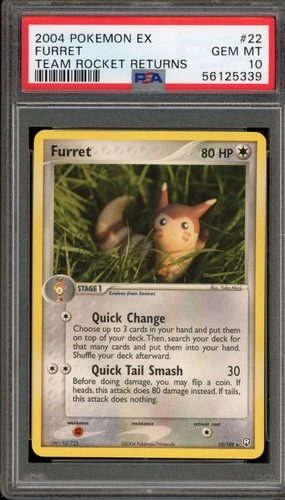 Pokemon Furret EX Team Rocket Returns Rare #22 PSA 10 Gem Mint