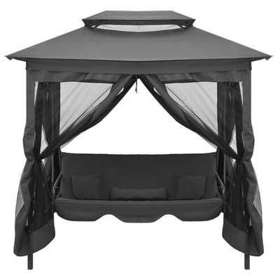 Patio Swing Chair Outdoor Hanging Bench Seat with Gazebo Swing Seat vidaXL