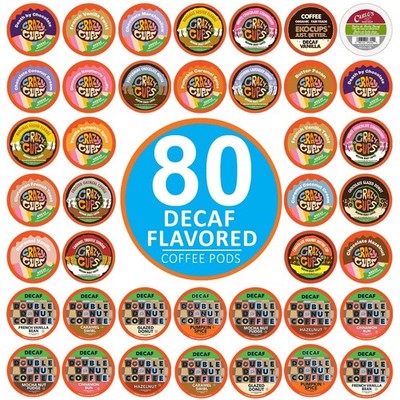 Crazy Cups Flavored Decaf Coffee Pods Variety Pack Compatible with Keurig K C...