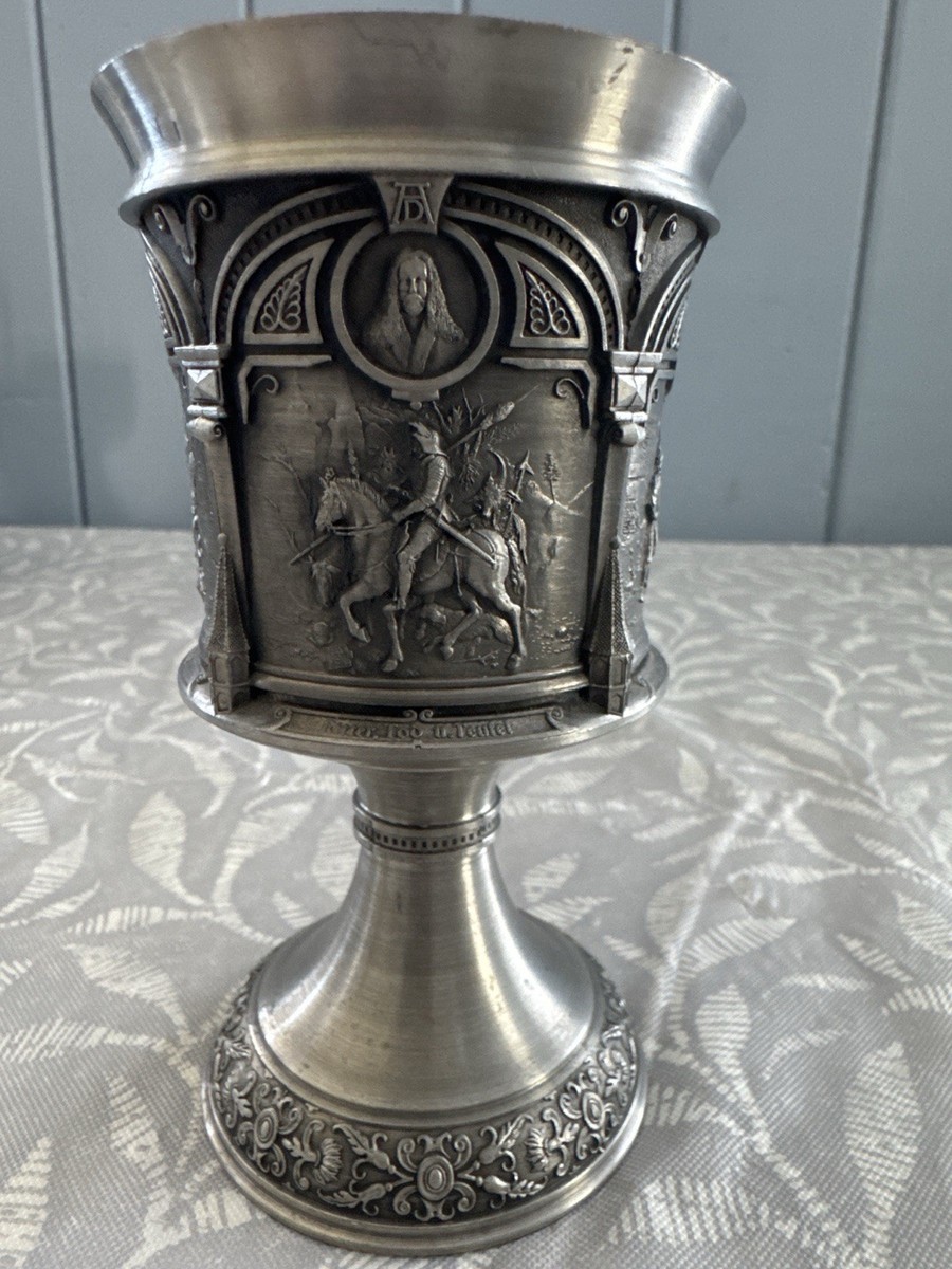 Vintage Zinn 95% German Pewter Goblet Albert Dürer Collection
