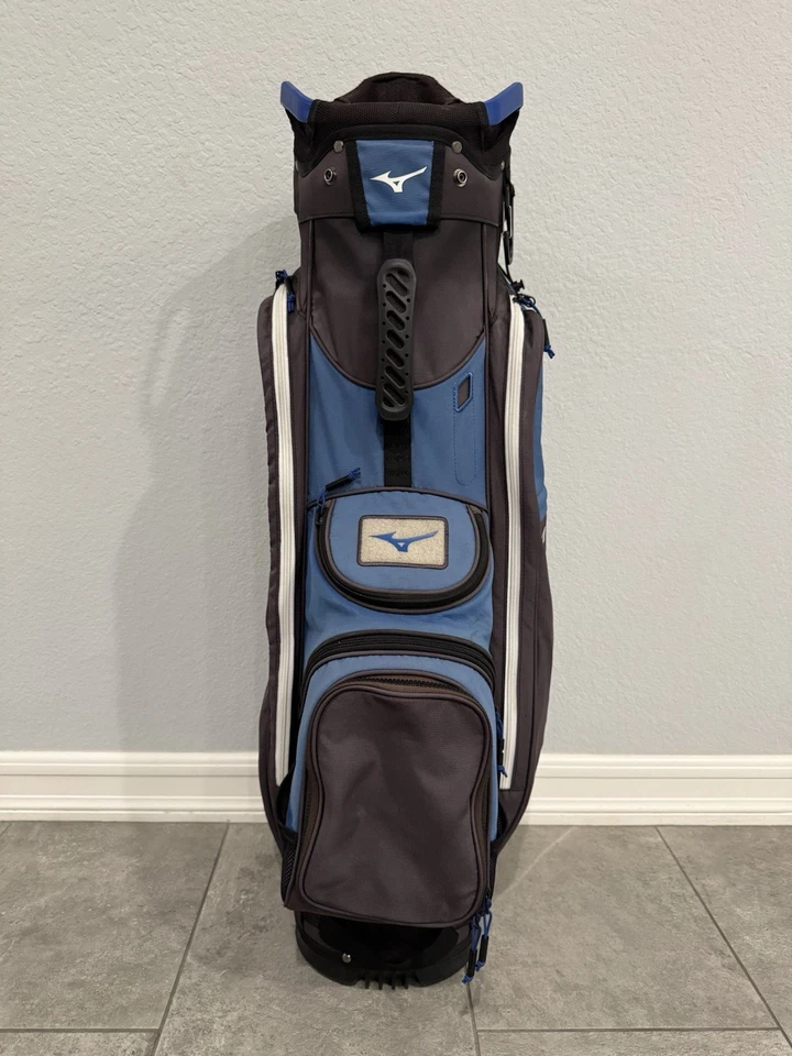 Bolsa de carrito de golf Mizuno 2023 divisor de 7 vías azul real negro cubierta de lluvia incluida Foto 3 de 4