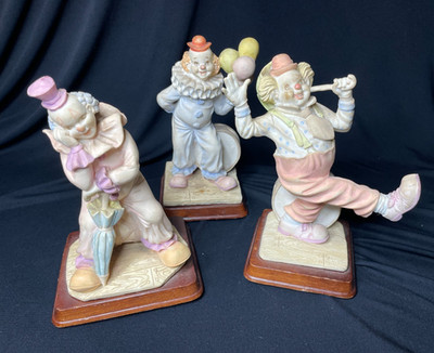 Vintage Clown Collectible Figurines having a good time Set Of 3