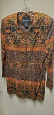 Anthony Mark Hankins Jacket Blouse Camel Print  Wj1