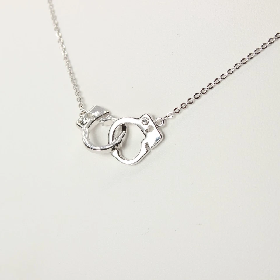 Halskette mit Strass Handschellen Anhänger handcuffs bracelets - Bild 3 von 3