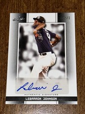 LEBARRON JOHNSON 2019 LEAF PERFECT GAME BLACK BLANK BACK AUTO #1/1 TEXAS ROCKIES