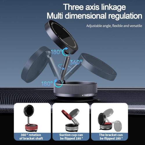 Vacuum Car Magnetic Phone Holder Stand For iPhone 16 15 14 13 12 Series Samsung - Picture 7 of 36