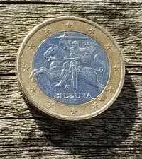 Ein Euro M&uuml;nze 2015, Ritter hoch zu Pferd, Litauen Lietuva, Kleinod f&uuml;r Sammler.
