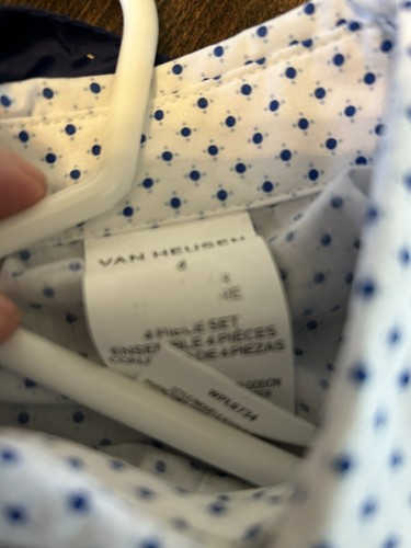 Van Heusen boys Size 4 Dress Shirt and Vest Blue Dot Pattern NWT Button Up - Picture 4 of 5