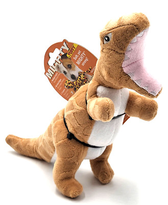 Tuffy Mighty Jr T-Rex Floating Squeaky Plush Tug & Shake Dog Toy 9''