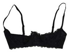 Dreamgirl Underwire Scalloped Lace Open-Cup Lingerie Women's Bra 32 NWT Black