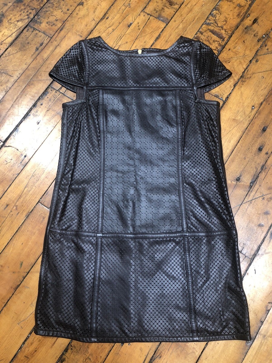 tibi faux leather dress TIBI Panelled Faux-Leather Mini Dress