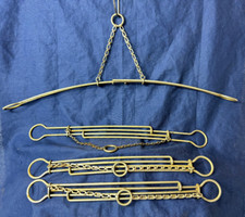 VTG Travel Clothes Hanger Lot Of 4 Telescopic Sliding With Leather Case