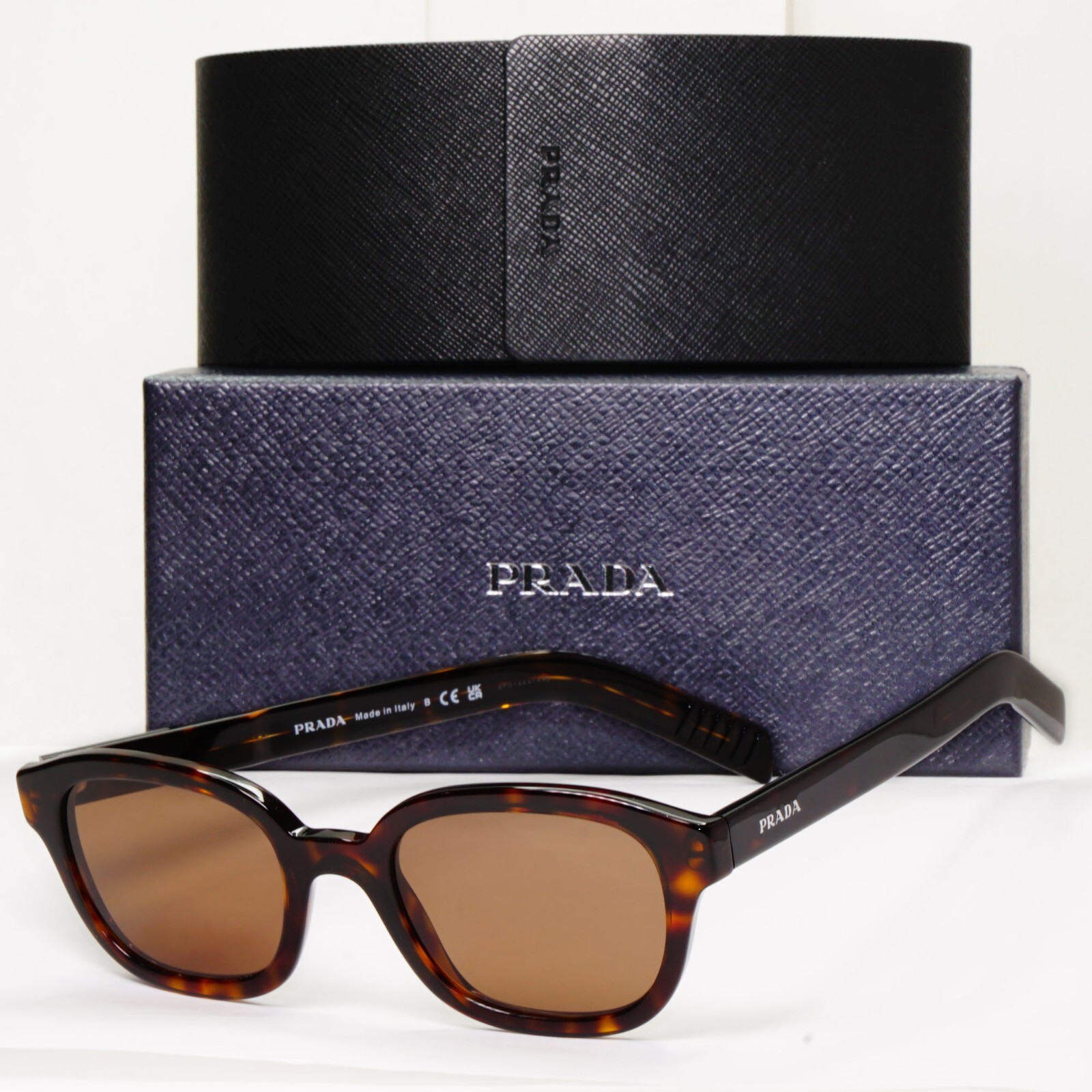 Prada Sunglasses Brown Tortoiseshell Thick Rims P… - image 1