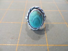 Ring with Turquoise Stone - Size 7 - Silver - Handcrafted
