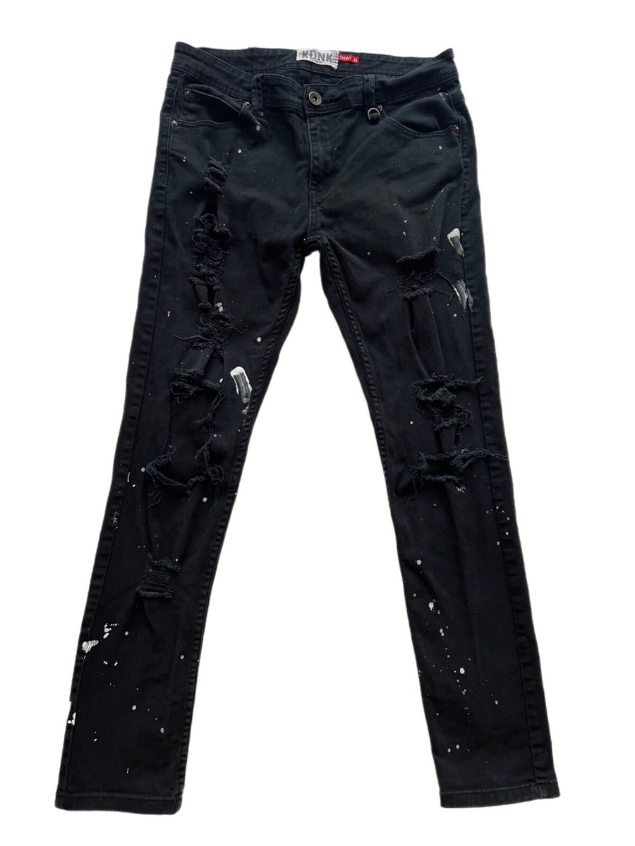 【oan】Black Slab Denim Pants Rick Owens Jeans Wax Black Slab Denim Straight Skinny Slim
