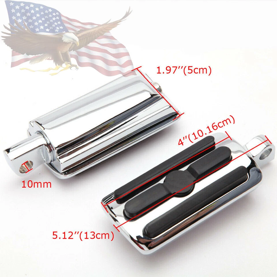 Pedales reposapiés cromados de carretera para motocicleta barra de choque para Harley Touring Foto 2 de 4