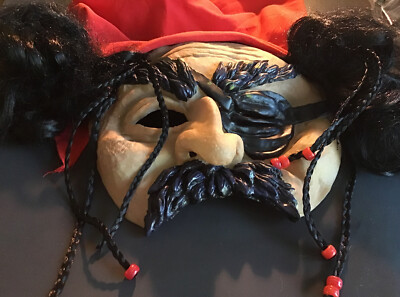 CVS SPOOKY VILLAGE ADULT PLASTIC CREEPY PIRATE HALLOWEEN MASK - 