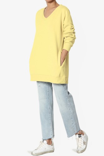 TheMogan S~3X Casual Cozy Oversized V-Neck Fleece Pullover Sweatshirts - Picture 91 of 229