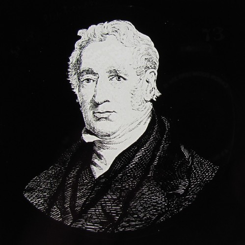 Glass Magic Lantern Slide PORTRAIT OF GEORGE STEPHENSON C1900 DRAWING  - Afbeelding 1 van 2