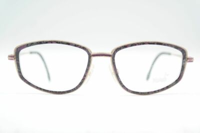 Vintage Metzler Mondi 5311 Gold Purple Oval Glasses Eyeglass Frame NOS