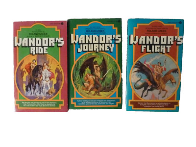 THREE (3) ROLAND GREEN SIGNED paperbacks in Wandor Series: Ride, Journey, Flight