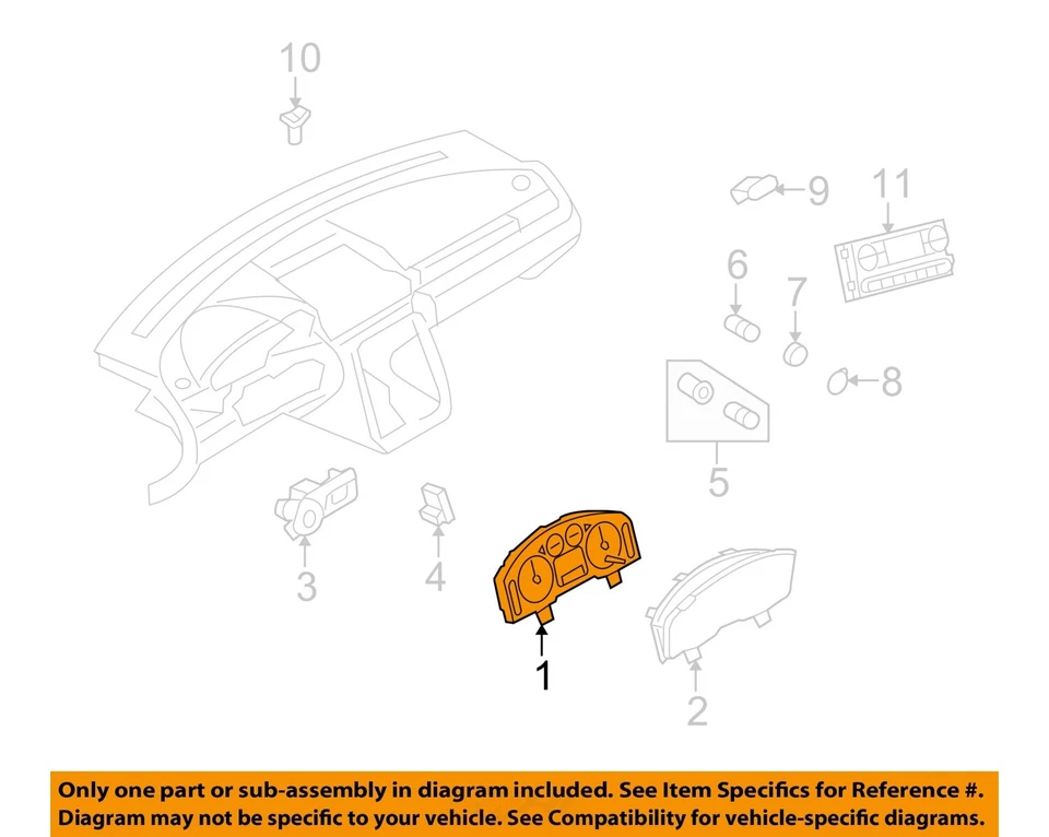 Medidor de velocímetro usado se adapta a: Ford Freestyle Cluster 2005 MPH SEL ID 5F9T-10849-C Foto 3 de 4