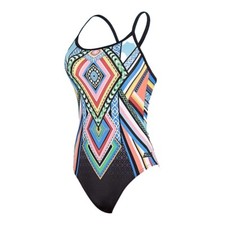 ZOGGS SWIMSUIT RAINBOW SWIMMING COSTUME STRAPPY BACK TRIBAL AZTEC FUNKY SIZE 6